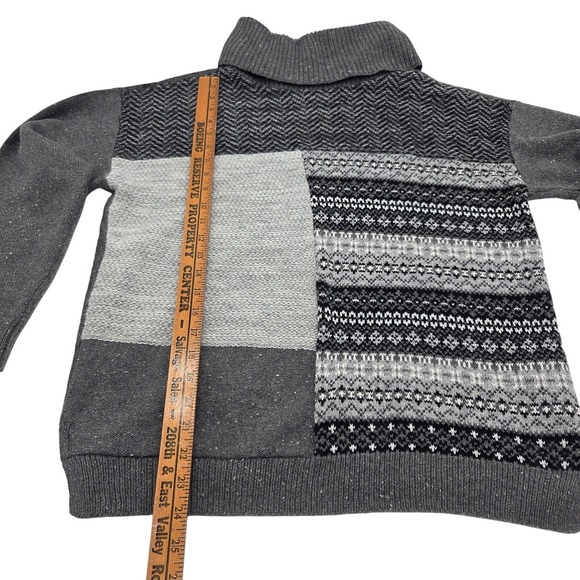 CHAPS Fair Isle Patchwork Cowl Neck Pullover Winter Holiday Sweater Sz S - Picture 3 of 8